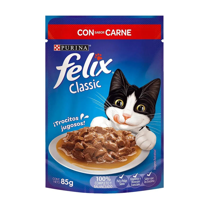 Felix Pouch Trocitos Sabor Carne 85Gr