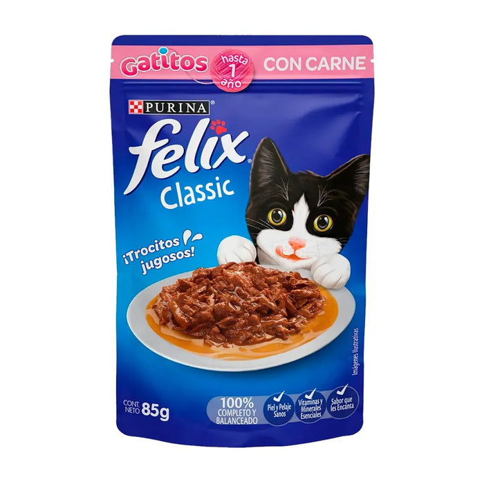 Felix Pouch Gatitos Sabor Carne 85Gr